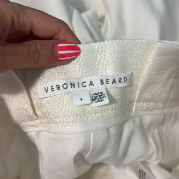 Veronica Beard Clerence Paper Bag Pants Cream Ivory Size 4 - Picture 9 of 14